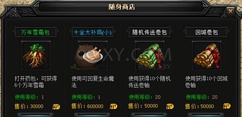 蓝月传奇背包