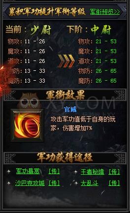 梁山传奇军功 梁山传奇军功