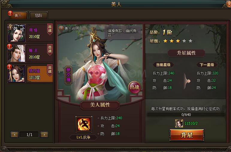 三国群雄传美人系统