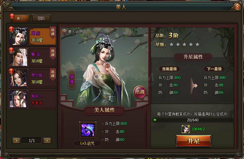 三国群雄传美人系统